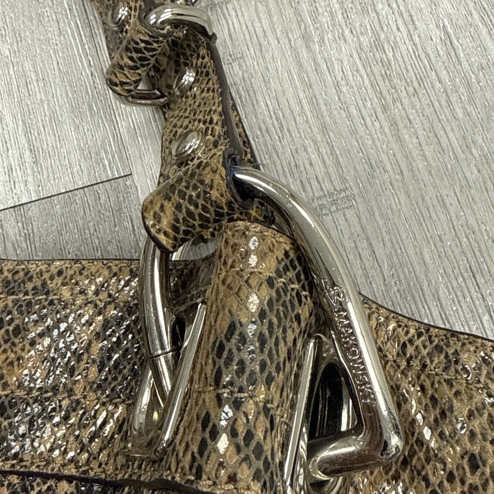 B. Makowsky Python Printed Leather Sholder Handba… - image 3